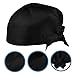 Beavorty Fashion Chef Hat Skull Ribbon Turban Black Canvas for Chefs Cooks and Bakers Unisex Design for Catering Schools and Daily Wear