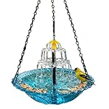 Hanging Solar Bird Bath Fountain - 2026 Cascading Water Feature for Garden, Solar Powered Bird Bath Fountain Outdoor, Hanging Bird Bath with Solar Fountain for Patio Yard Decor