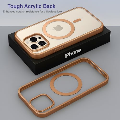 Image of AIBEX Clear Mag-Saf Case for iPhone 16 Pro Max - 1,500 G Strong Magnetic Lock, Crystal-Clear Anti-Yellowing Back | Military-Grade Drop Protection | Camera Guard, Slim & Lightweight - Brown