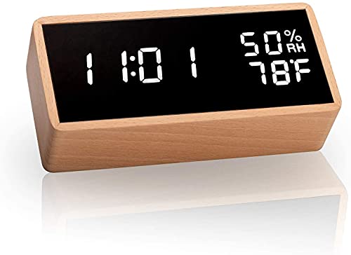 ★Custodia in Puro Legno: la sveglia a LED elettronica di legno puro è una decorazione perfetta per ufficio, soggioro, e camera da letto, è un buon regalo per i amici o le famiglie