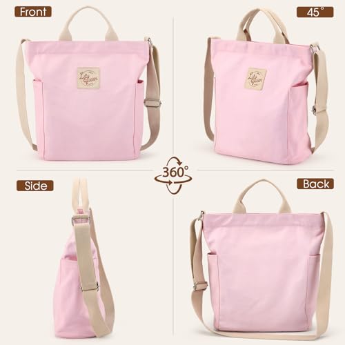 Image of Lily queen Women Canvas Tote Handbags Casual Shoulder Work Bag Crossbody