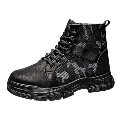 Bottes montantes camouflage homme tendance streetwear chaussures décontractées lacets