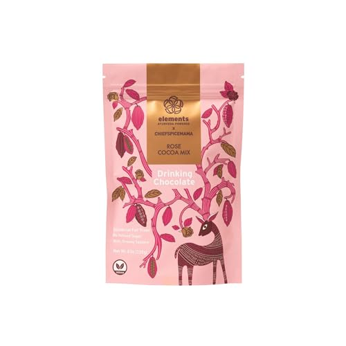 Elements Rose Hot Chocolate Mix | Organic Ceremonial Cacao | European Style Drinking Chocolate...