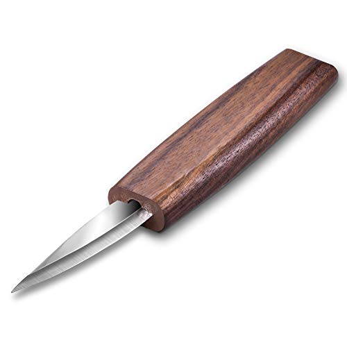 WAYCOM Sloyd Knife, Wood Carving Sloyd Knife for Whittling and Roughing for Beginners - Spoon Carving Tools Thin Wood Working(sloyd Knife-Black Walnut Handles)