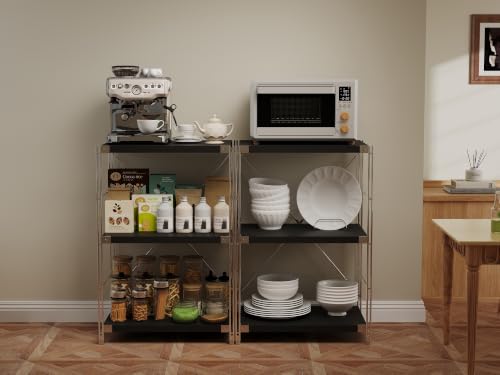 Image of 3-Tier Industrial Bookshelf, Wood and Metal Shelf Unit, Storage Bookcase