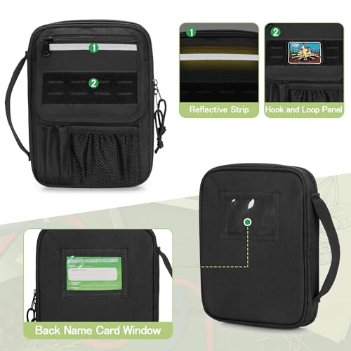 Damero Aufbewahrungstasche für Tagebuchbedarf, kompatibel mit Notizbüchern, 22,86 x 16,51 cm, Reise-Organizer-Halter für A5-Notizbücher, Planer, Stifte, Tagebuchbedarf und Zubehör, Schwarz