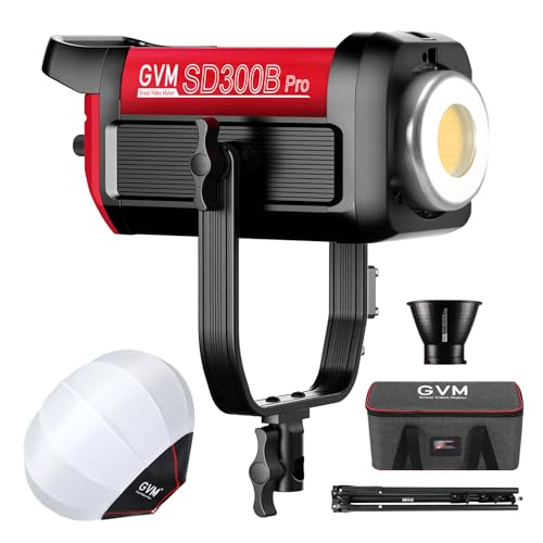 Image of GVM 300W Photography Lighting Bi-Color Video Light with Bowens Mount Lantern Softbox and Stand CRI 97+ CCT 2700K~6800K 12 Lighting Scenes App Control Studio Lights for Photography