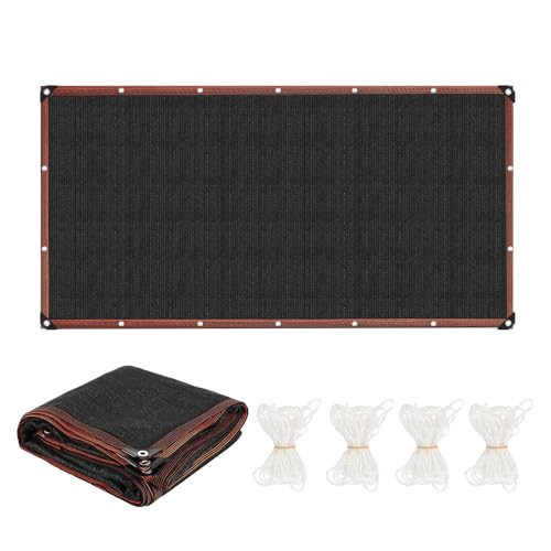 ISOISL Sonnensegel 3x6 m Rechteckig Atmungsaktiv Schattiernetz mit Ösen Winddurchlässig Robust UV-Schutz 90% aus reißfestem HDPE mit 3m Seilen für Garten Terrasse Balkon Schwarz
