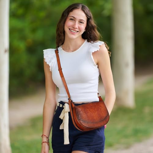 HESHE Crossbody Bags for Women Leather Purses Designer Shoulder Bag Vintage Handbags Hobo Crescent Bag3