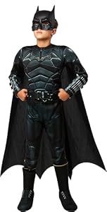 Rubie's 702987M Dc - The Batman Deluxe Kostüm für Jungen Movie Kinder, wie abgebildet, Größe M