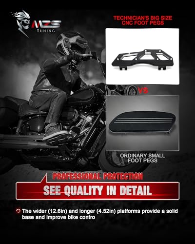 Image of MZS Motorcycle Driver Passenger Floorboards Set for Touring Softail 84-26