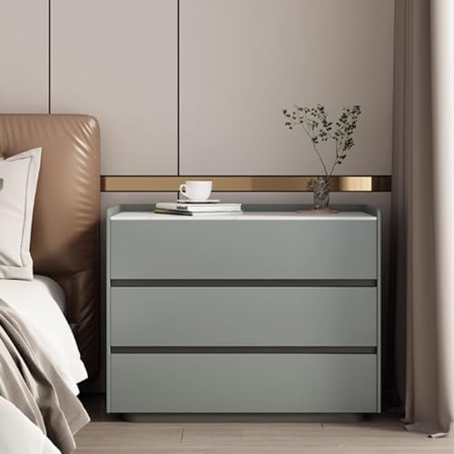 Avocado Green Nightstand with 3 Drawers, Wooden Bedside Table for Bedrooms & Living Room, Stylish Storage Solution (70x40x60cm / 27.6x15.8x23.6in)