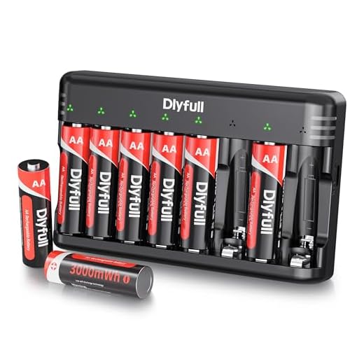 DLYPOW Rechargeable AA Batteries with Charger, Double A Batteries 8 Pack, 1600 Cycles Long Lasting, Fast & Safe Charging for Blink Outdoor Camera