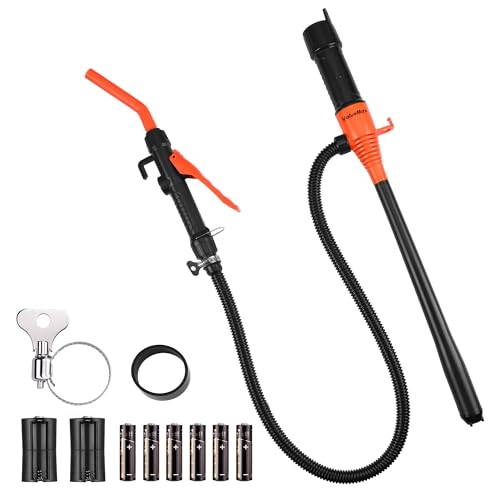 Valuemax Fuel Transfer Pump, 2.2 GPM Battery Powered Siphon Pump for Gasoline, Diesel, Kerosene, Antifreeze, Water, Light Oil & Non-Corrosive Liquids, Includes 6 AA Batteries & 33.5" Hose