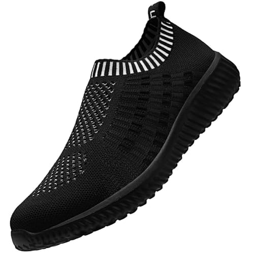 Image of konhill Womens Walking Shoes Slip On Sneakers Breathable Mesh Lightweight Casual Footwear for Daily Commute