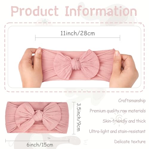 CÉLLOT 10Pcs Super Stretchy Soft Knot Headbands with Hair Bows Head Wrap Hair Accessories For Newborn Baby Girls Infant Toddlers Kids3
