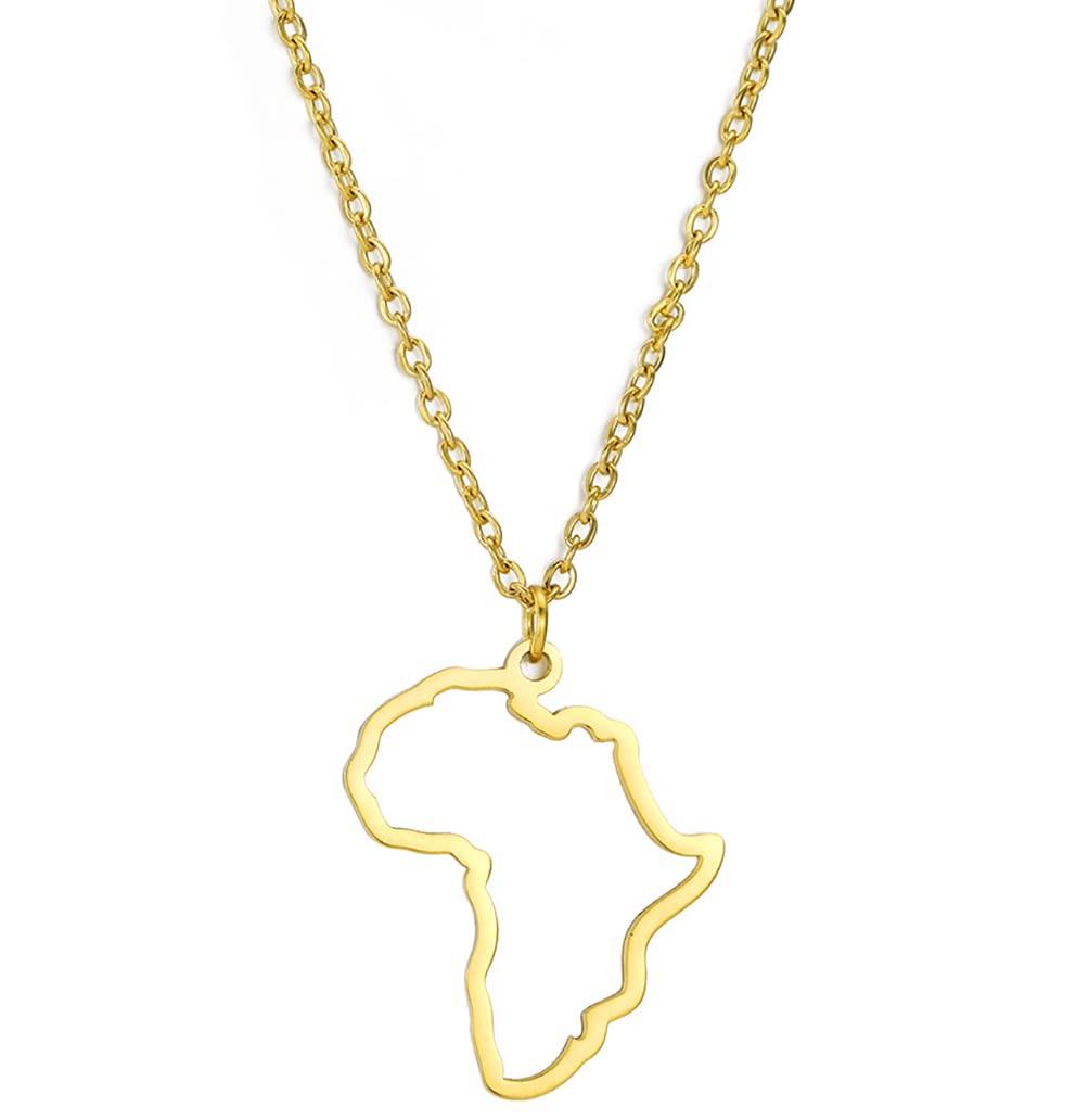 unift Collana con Ciondolo Mappa per Donna Uomo Scava Fuori Fascino Mappa Africa Contorno Ciondolo Collane Gioielli