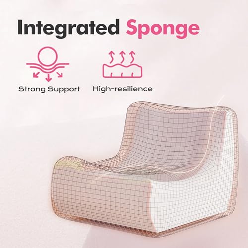 Image of Bean Bag Chair Big Sofa Beanbag Chair for Adults Fireside Chair Bean Bag Lounger with Memory Foam Filled for Home,Apartment or Gaming Venue(DarkPink Teddy)