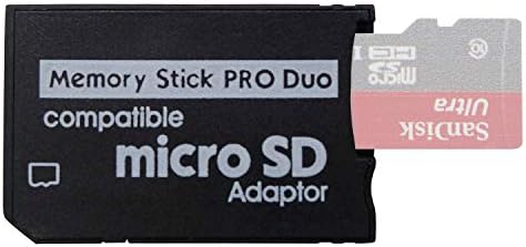 Funturbo PSP Memory Stick Adapter, Micro SD to Memory Stick PRO Duo Magic Gate Card for Sony Playstation Portable, Camera, Handycam