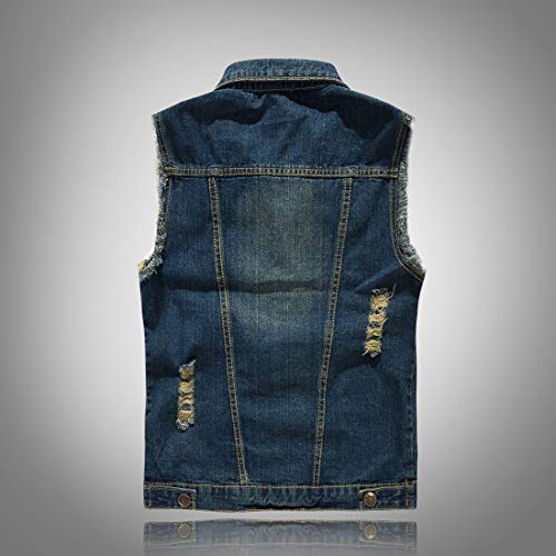 Mens Casual Denim Vest Sleeveless,Vintage Jean Vest Button Down2