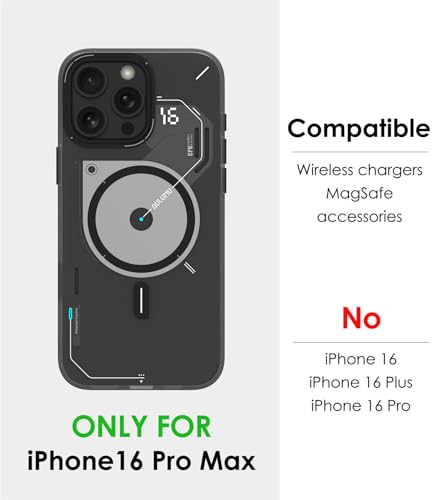 Image of Aulumu A16 iPhone 16 Pro Max Magnetic Thermal Case | Updated Camera Control | IMD Technology | Compatible with Magsafe | Complete Wrap-Around | Touch Translucent Gray