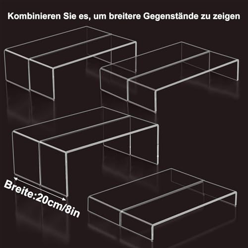 Blaithom Acryl-Präsentationsständer, 8 Stück, 30 cm lang, verdickte Acryl-Erhöhungen (5 mm) für Parfümpräsentation, Buffet-Tische, Cupcake-Ständer, Pop-Figuren, Becher und Lebensmittel