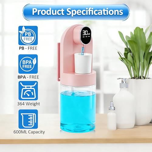 Image of Mouthwash Dispenser for Bathroom, Automatic Mouthwash Dispenser, 20.29 oz Touchless Electric Wall Mounted Mouth Wash Dispenser, 4 Modes with 4 Magnetic Cups for Kids & Adults,Bathroom Accessories Set