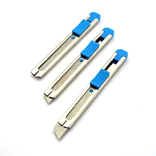 3pc Stainless Steel 9mm Cutter Knife for Cutting Papers, Wallpapers