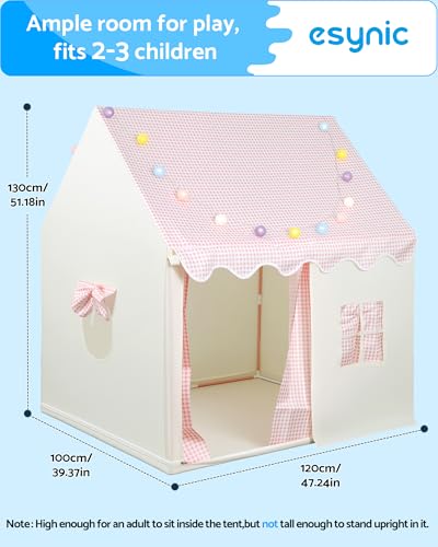 eSynic Washable Kids Play Tent with LED Lights-Durable Large Indoor Outdoor Playhouse for Toddler-Princess Castle Glowing Star Tent for Boys&Girls-Easy Assembly-Metal Poles-Gift for Birthday Christmas - Image 7
