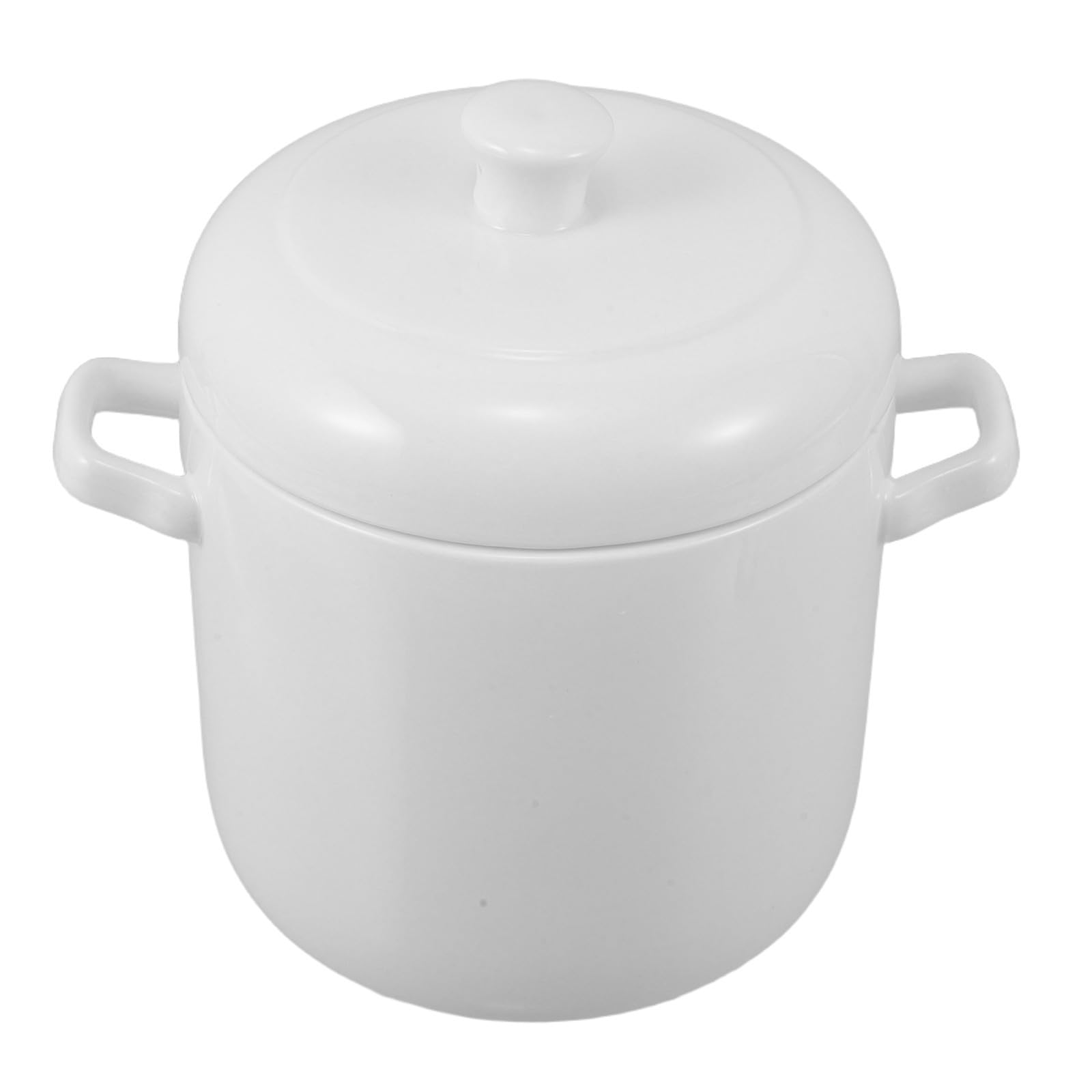 Olla de Cerámica con Tapa y Asas Dobles, 950ml para Cocinar al Vapor