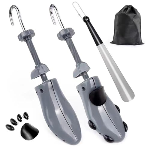 Skostretchare 4-vägs justerbar sko expanderare bredare träd för breda fötter platta pumpar stövlar expanderande träd för män kvinnor, Grått, 7-11