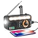 Gueray Solare Radio di Emergenza Energia Portatile Radio FM/AM/SW Altoparlante Integrato 2000 mAh Ricaricabile Manovella Allarme SOS Torcia LED per Emergenza all'aperto (Nero)