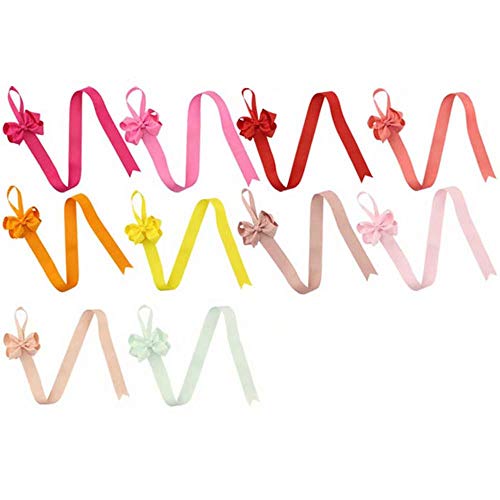 Hair Bow Clips Holders for Baby Girls Bows Long Storage Organizer Hanger Grosgrain Ribbon Hairpin Hair Barrettes Hair Accessories Multicolor Bow-knot Display Belt Drop Set,10 Pcs