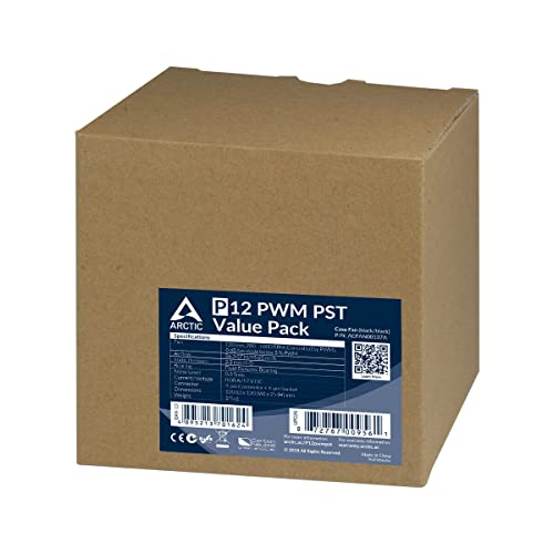 Image of ARCTIC P12 PWM PST (5 Pack) - 120 mm Case Fan, PWM Sharing Technology (PST), Pressure-optimised, Value Pack, Very quiet motor, Computer, 200-1800 RPM - Black