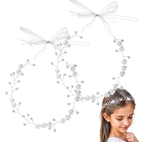 ZWWOGE 2 pezzi di coroncine fiori per capelli da bambina, decorazioni floreali per capelli da bambina, coroncine di fiori per matrimoni, decorazioni per comunioni, matrimoni, compleanni, feste