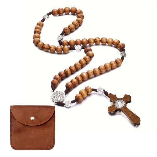 BCHKO Collar de Rosario Católico con Cruz, Cadena de Oración de