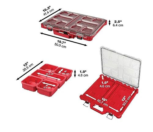 48-22-8431 for Milwaukee 10-Compartment Durable Packout Low-Profile Tool Organizer Red