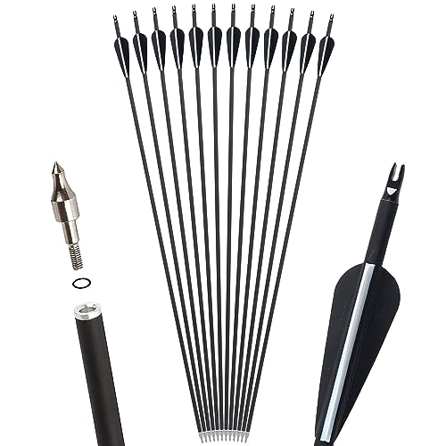 CENWTY 30" Carbon Arrows for Compound & Recurve Bows