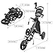 FLAGTAG Golf Push Cart 3 Wheel,Foldable Golf Push Cart,Golf Bag Cart with Foot Brake,Umbrella Holder, Cup Holder, Storage Compartment