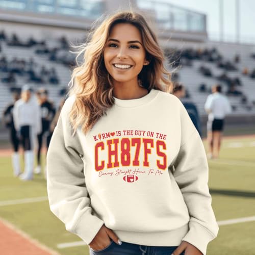KNEYATTA Game Day Sweatshirt Women Football Sweatshirt Football Fan Long Sleeve Crewneck Casual Tops3