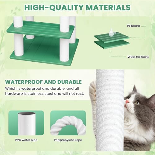 Torre para gatos resistente al clima 74 pulgadas miniatura 3