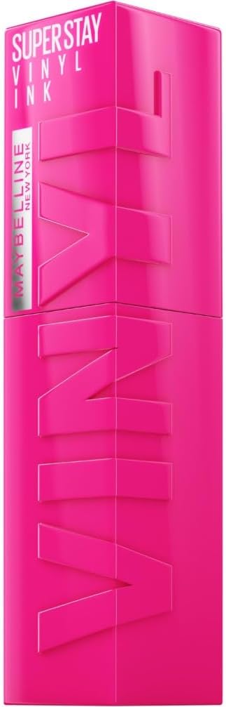 Maybelline New York Rossetto Liquido, Effetto Vinilico, Fino a 16H di Tenuta, Colore Brillante Senza Sbavature, Super Stay Vinyl Ink Pink Mix, Tonalità: 150 Striking