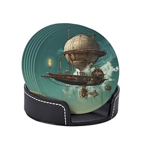 Cfan Steampunk Luftschiff Untersetzer Set 6 Stück