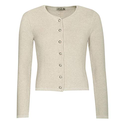 Huber Damen Trachten-Mode Trachtenstrickjacke Issy in Beige traditionell, Größe:42, Farbe:Beige Cover