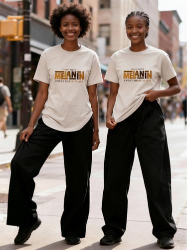 Image of Black History Pajamas, Graphic Matching Sets for Women, Magic Afro American Natural Hair Vintage Melanin T-Shirts and Pants
