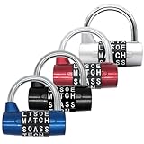 4 cerraduras de combinación tipo U de 5 letras para taquillas de gimnasio, seguras y de calidad, disponibles en negro, rojo, azul y plata, código ajustable, resistente al óxido, ideal para gimnasios