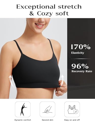 baleaf Womens Low Impact Sports Bra, Adjustable Spaghetti Strap Yoga Workout Bra with Removable Padded4