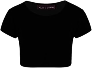 Gum & BerriesBarn, flickor, neon, fluorescerande, enkel, kortärmad, magtröja, t-shirt, topp, danskläder, gymnastik, maskeraddräkt, ålder 3–14 år - Amazon Deal & Rabatt