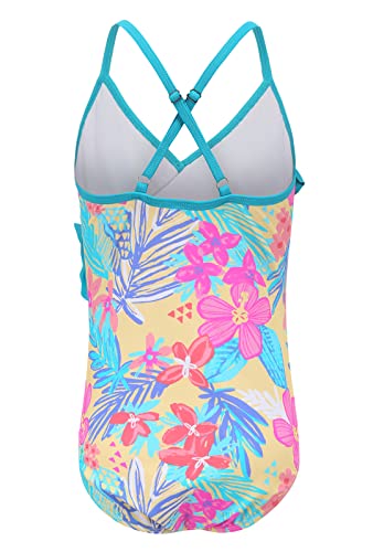 Image of Girls One Piece Swimsuits Hawaiian Ruffle Swimwear Beach Bathing Suit for Summer Vacation