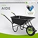 Juskys Schubkarre 100L, 250 kg – mit verzinkter Wanne, Luftreifen & Metall Felge, stabile Garten Schubkarre & Schiebkarre – Transportkarre Garden Schwarz